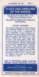 1967 Brooke Bond Flags and Emblems of the World #1 United Kingdom Back