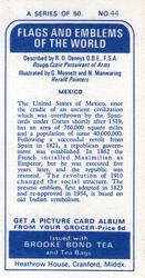 1967 Brooke Bond Flags and Emblems of the World #44 Mexico Back