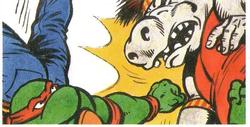 1990 Brooke Bond Teenage Mutant Hero Turtles: Dimension X Escapade #4 Turtle Meets Hippo Front