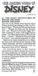 1989 Brooke Bond The Magical World of Disney #22 Winnie the Pooh Back