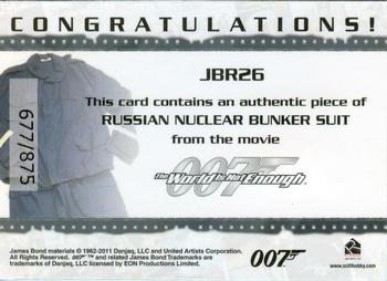 2011 Rittenhouse James Bond Mission Logs - Relics #JBR26 Russian Nuclear Bunker Suit Back