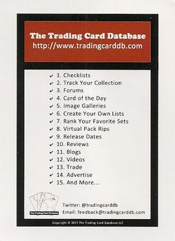 2013 The Trading Card Database #NNO Features & Contacts Card Back