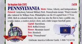 2000 Doral Celebrate America The 50 States #2 Pennsylvania Back