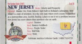 2000 Doral Celebrate America The 50 States #3 New Jersey Back