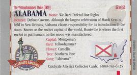 2000 Doral Celebrate America The 50 States #22 Alabama Back