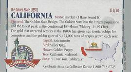 2000 Doral Celebrate America The 50 States #31 California Back