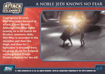 2002 Topps Star Wars: Attack of the Clones (UK) #69 A Noble Jedi Knows No Fear Back