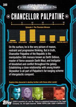 2013 Topps Star Wars: Galactic Files Series 2 #380 Chancellor Palpatine Back
