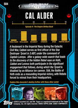 2013 Topps Star Wars: Galactic Files Series 2 #504 Cal Alder Back