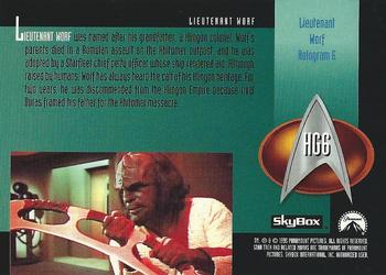 1995 SkyBox Star Trek: The Next Generation Season 3 - Holograms #HG6 Lieutenant Worf Back