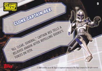 2008 Topps Star Wars The Clone Wars Stickers #9 Clone Captain Rex Back