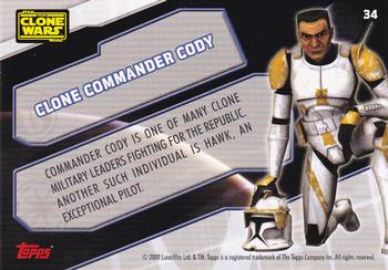 2008 Topps Star Wars The Clone Wars Stickers #34 Clone Commander Cody Back