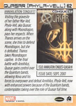 2014 Rittenhouse Marvel Universe #62 Quasar Back