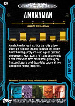 2013 Topps Star Wars: Galactic Files Series 2 - Blue #369 Amanaman Back