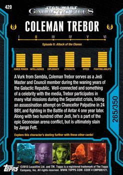 2013 Topps Star Wars: Galactic Files Series 2 - Blue #420 Coleman Trebor Back