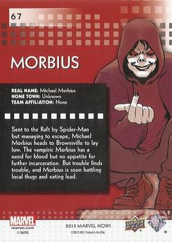 2013 Upper Deck Marvel Now! - Foil #67 Morbius Back