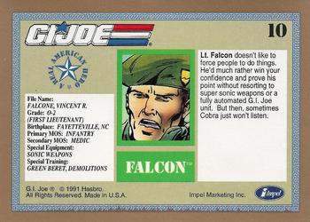 1991 Impel G.I. Joe Gold Border Hall of Fame #10 Falcon Back