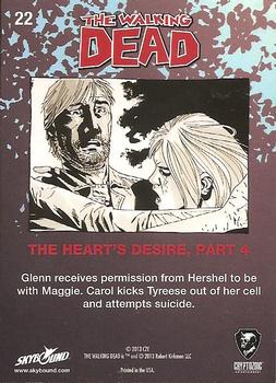 2013 Cryptozoic The Walking Dead #22 The Heart's Desire, Part 4 Back