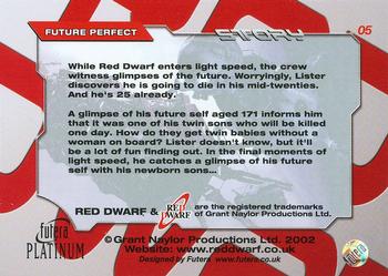 2002 Futera Red Dwarf  #05 Future Perfect Back