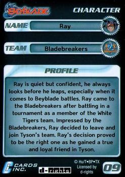 2003 Cards Inc. Beyblade - Foil #9 Ray - Character Back