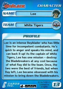2003 Cards Inc. Beyblade - Foil #13 Lee - Character Back