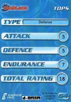 2003 Cards Inc. Beyblade - Foil #64 Seaborg - Defense Back