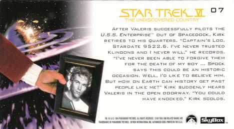 1994 SkyBox Star Trek VI The Undiscovered Country Cinema Collection #07 Long Memories Back