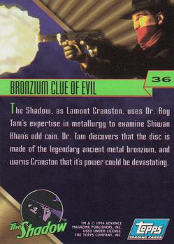 1994 Topps The Shadow #36 Bronzium Clue of Evil Back