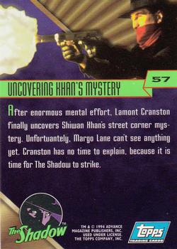 1994 Topps The Shadow #57 Uncovering Khan's Mystery Back
