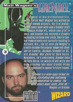 1993-94 Wizard Magazine Creator's Portfolio #3 Matt Wagner's Grendel Back