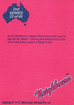 1988 Topps Neighbours Series 2 #33 Scott Robinson (Jason Donovan) and Lucy's pet terr Back