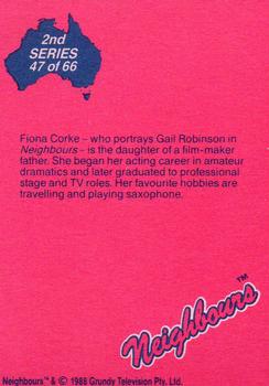 1988 Topps Neighbours Series 2 #47 Fiona Corke - who portrays Gail Robinson in Neighb Back