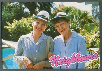 1988 Topps Neighbours Series 2 #49 Mrs Clarke (Myra de Groot) and Mrs Mangel (Vivean Front
