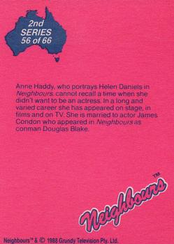 1988 Topps Neighbours Series 2 #56 Anne Haddy, who portrays Helen Daniels in Neighbou Back