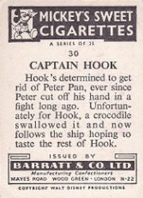 1955 Barratt Walt Disney Characters 1st Series #30 Captain Hook Back