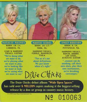 1999 Sony Dixie Chicks Fly CD Collectors Card #10063 Dixie Chicks Back