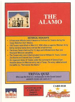 1992 Starline Americana #110 The Alamo Back