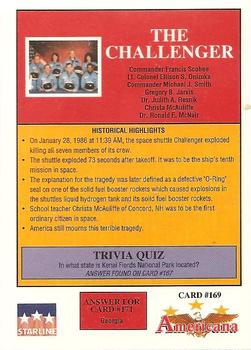 1992 Starline Americana #169 The Challenger Back
