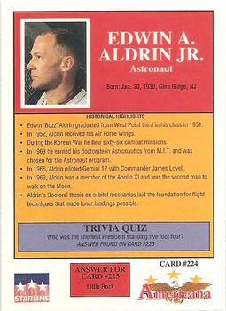 1992 Starline Americana #224 Edwin A. Aldrin Jr. Back