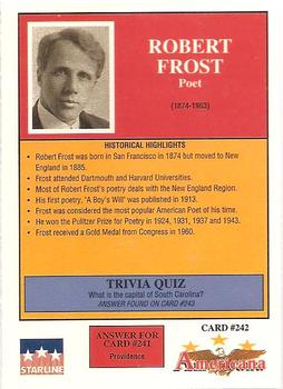 1992 Starline Americana #242 Robert Frost Back