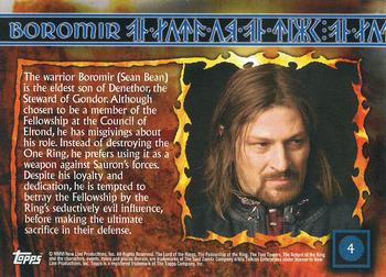 2006 Topps Lord of the Rings Evolution #4 Boromir Back