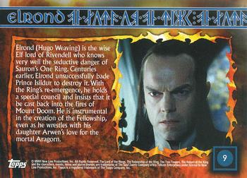2006 Topps Lord of the Rings Evolution #9 Elrond Back