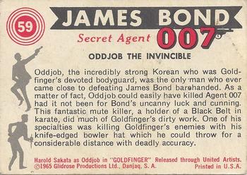 1965 Philadelphia James Bond #59 Oddjob The Invincible Back