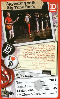 2013 Top Trumps One Direction The Journey So Far #NNO Appearing With Big Time Rush Front