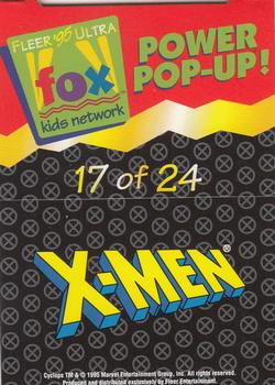 1995 Ultra Fox Kids Network - Power Pop-Ups #17of24 Cyclops Back