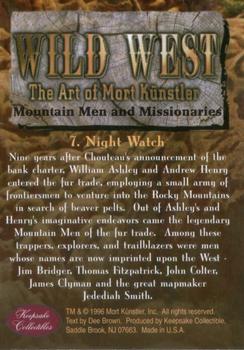 1996 Keepsake Collectibles Wild West: The Art of Mort Kunstler #7 Night Watch Back