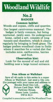 1980 Brooke Bond Woodland Wildlife #2 Badger Back