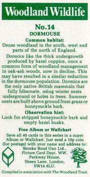 1980 Brooke Bond Woodland Wildlife #14 Dormouse Back