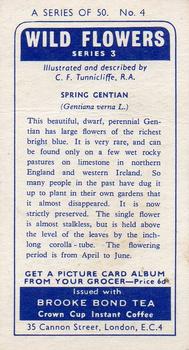 1964 Brooke Bond Wild Flowers Series 3 #4 Spring Gentian Back