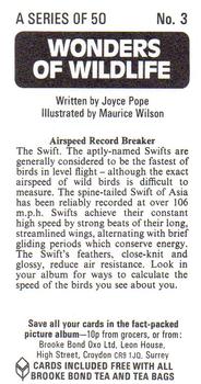 1976 Brooke Bond Wonders of Wildlife #3 The Swift Back